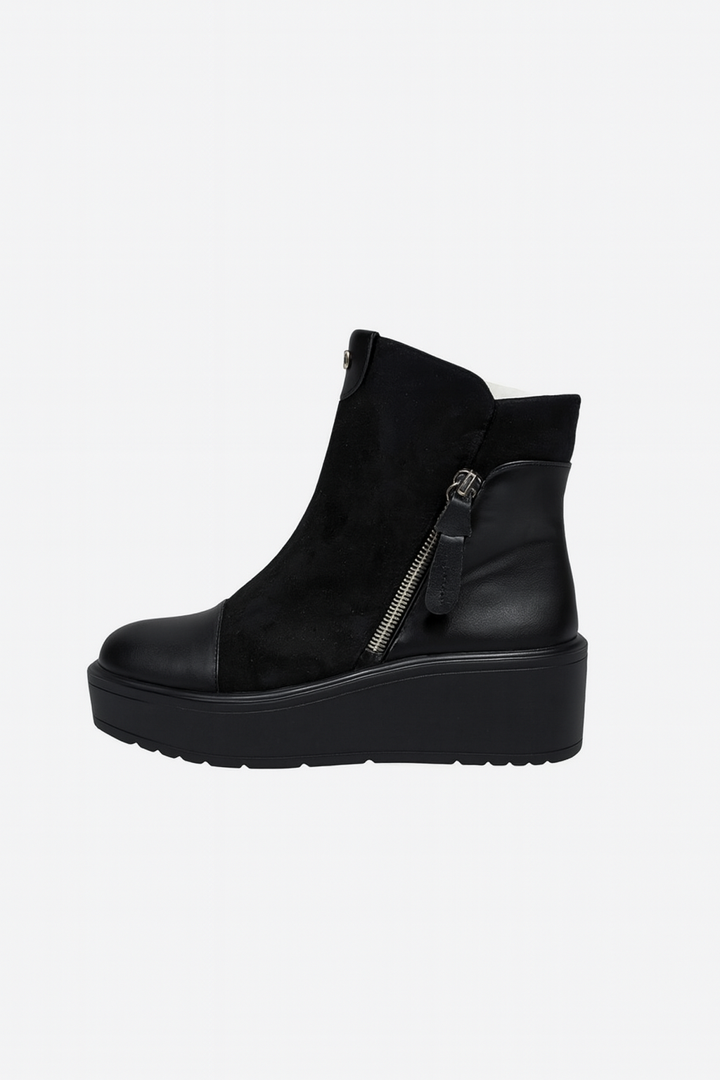 Bottines noires femme compensées – Camila (Vernis ou Simili Cuir)
