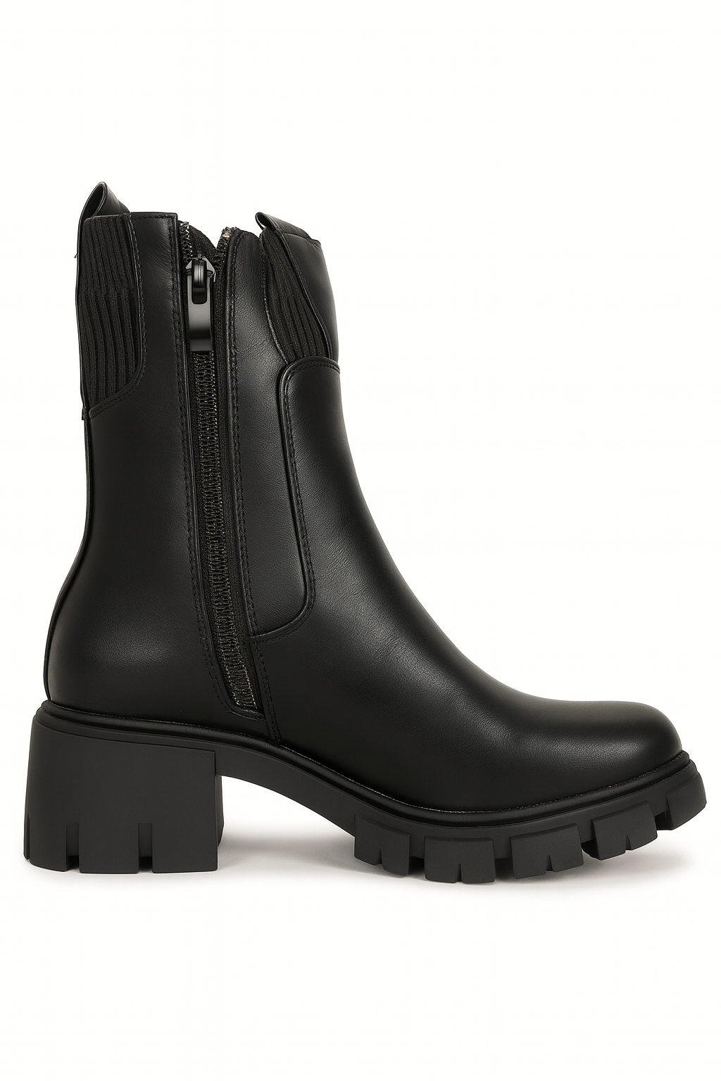 Bottines Noires à Semelle Épaisse – Modèle Valérie