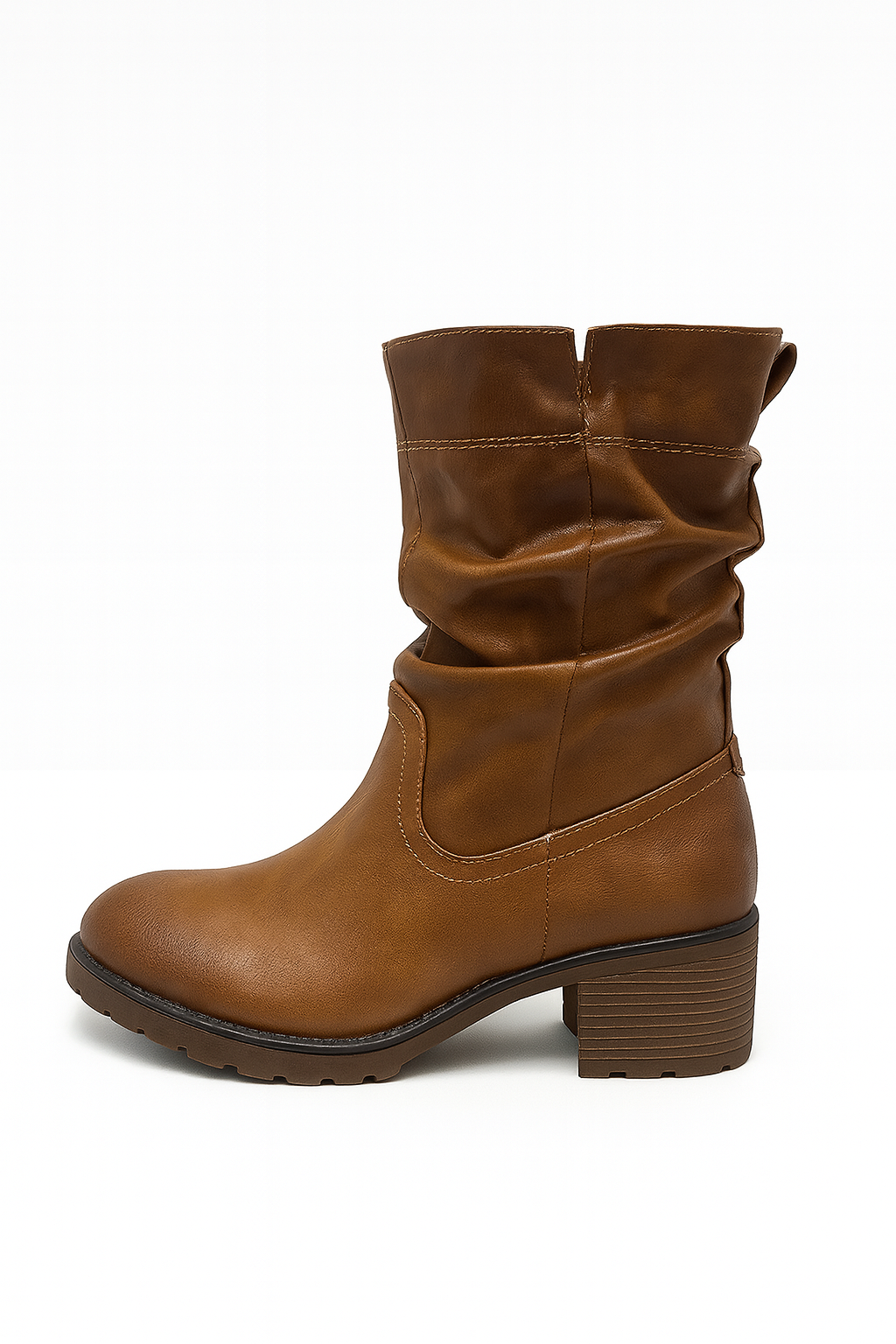 Bottines femme Clara – Effet plissé avec zip (Noir ou Marron)