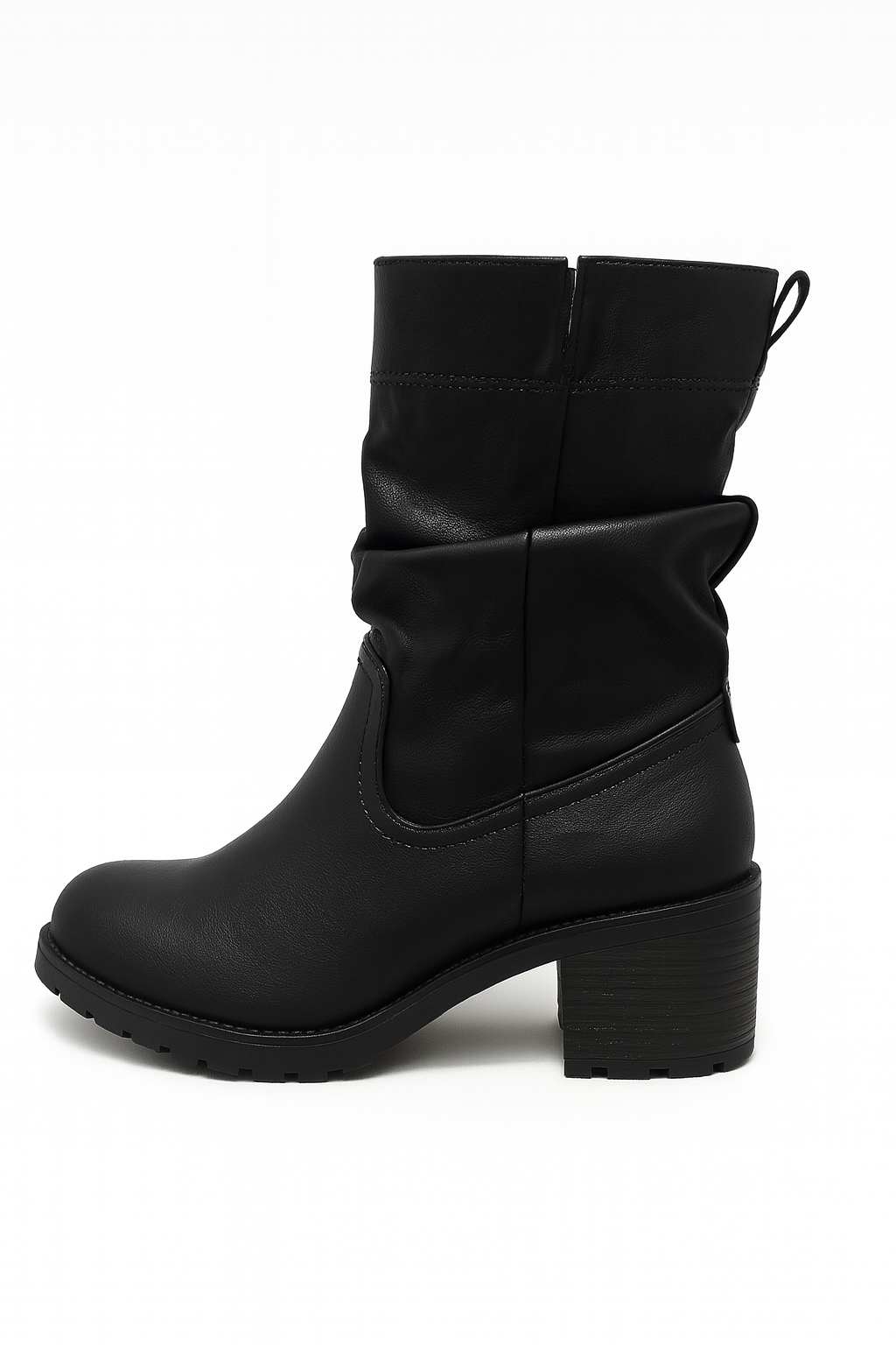 Bottines femme Clara – Effet plissé avec zip (Noir ou Marron)