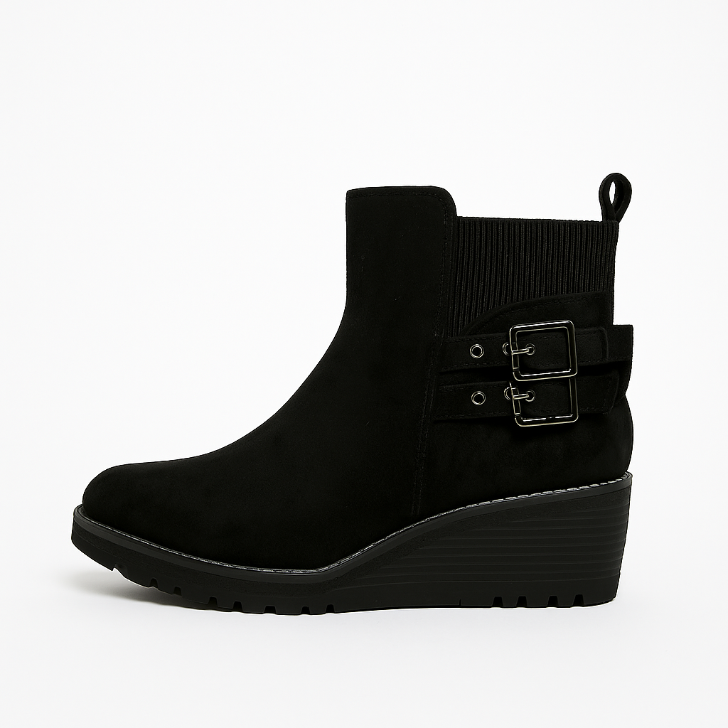 Bottines en daim "Inès" – Disponibles en Noir & Beige
