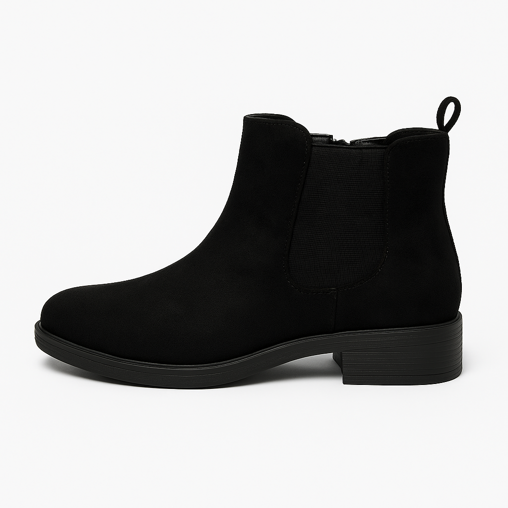 Bottines Femme Noires en Daim – Modèle Lina