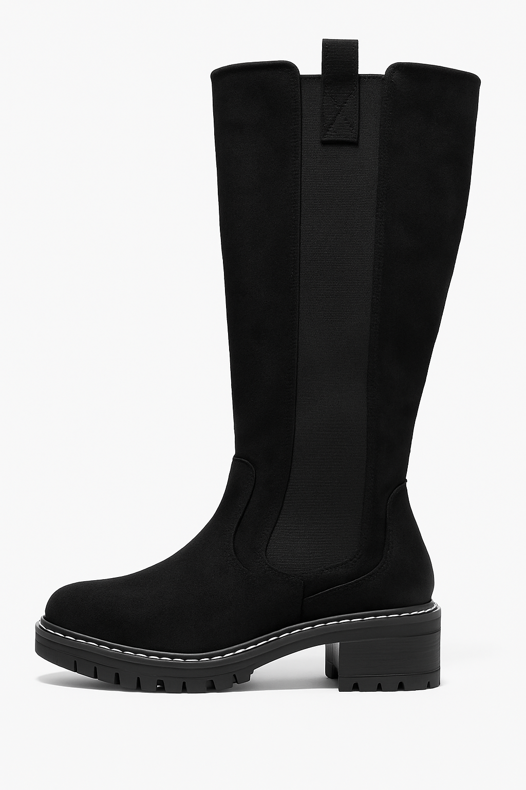Bottes hautes en daim Yael – Noir & Marron