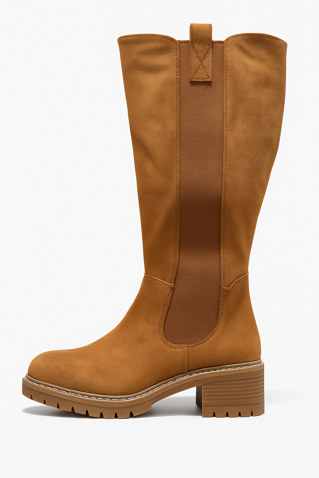 Bottes hautes en daim Yael – Noir & Marron
