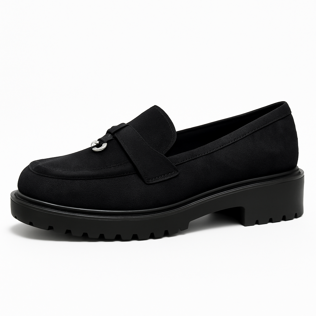 Mocassins Lara en suédine – Noir & Marron