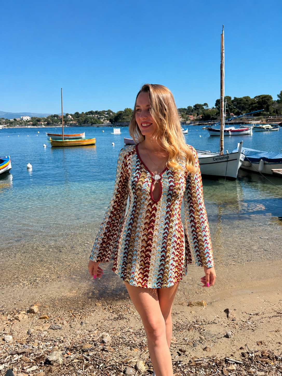 Robe Crochet Bohème chic Multicolore