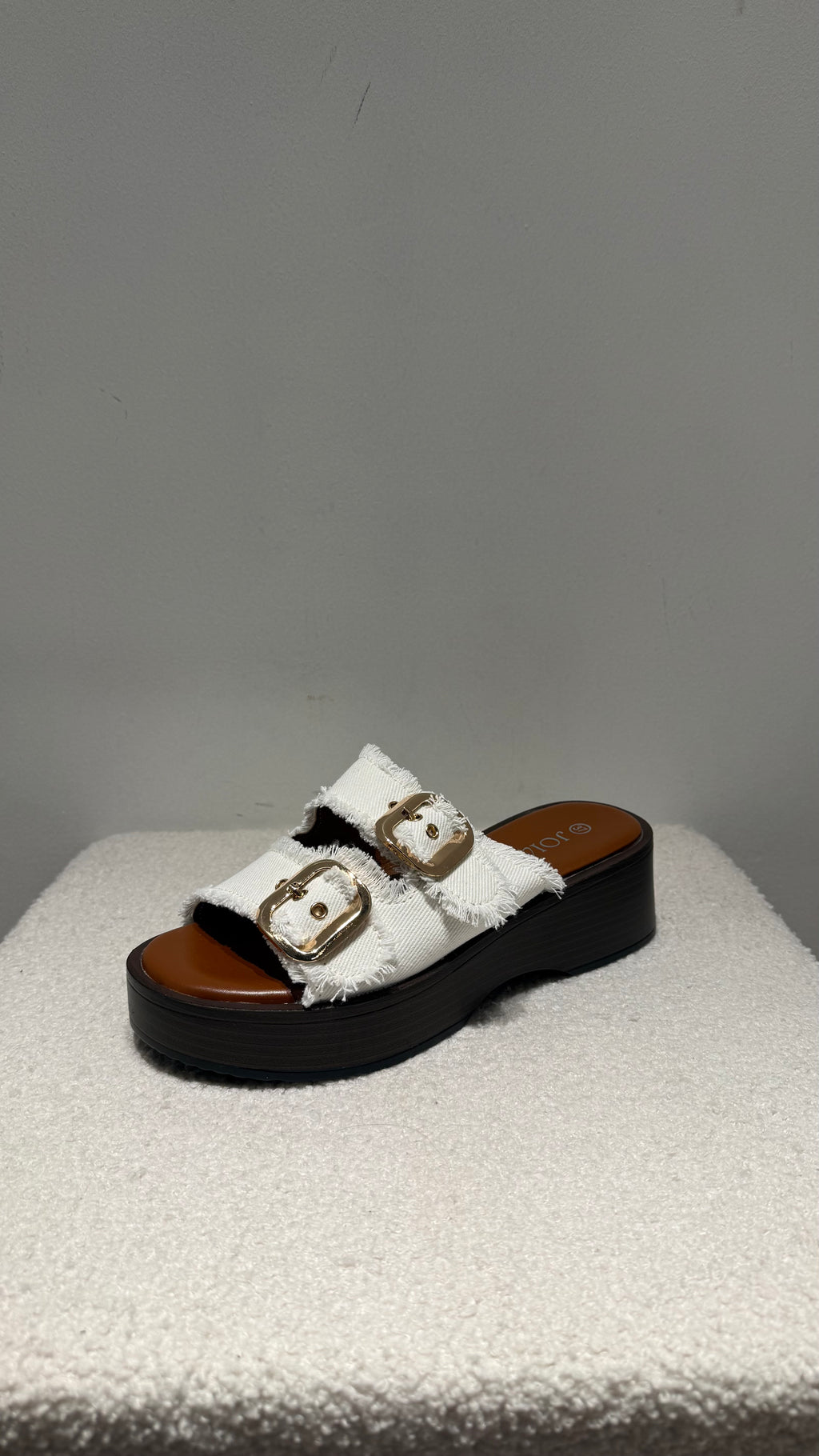 Mules plateforme boucles denim – Kiffeur