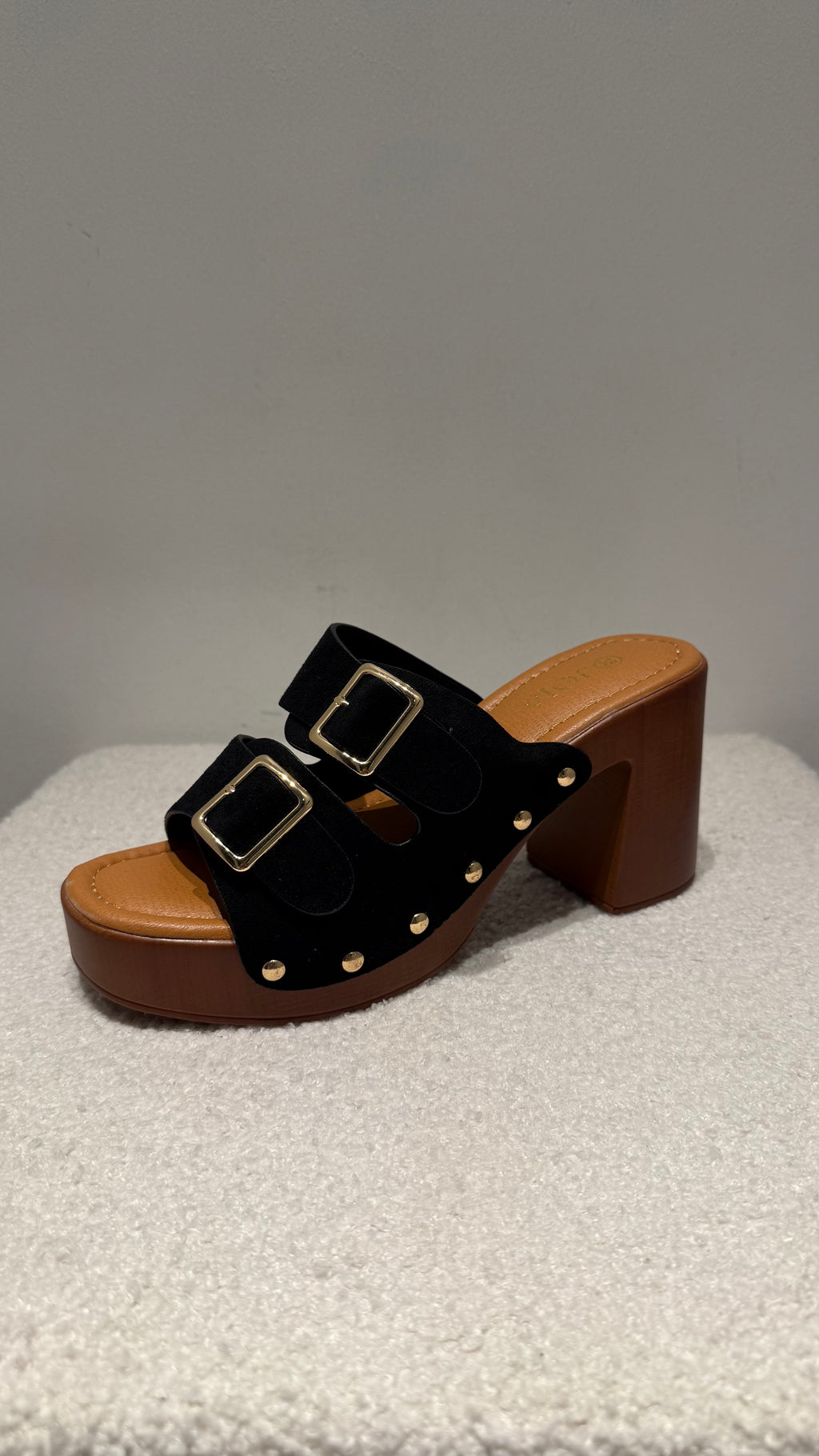 Mules à talon boucles & clous – Kiffeur