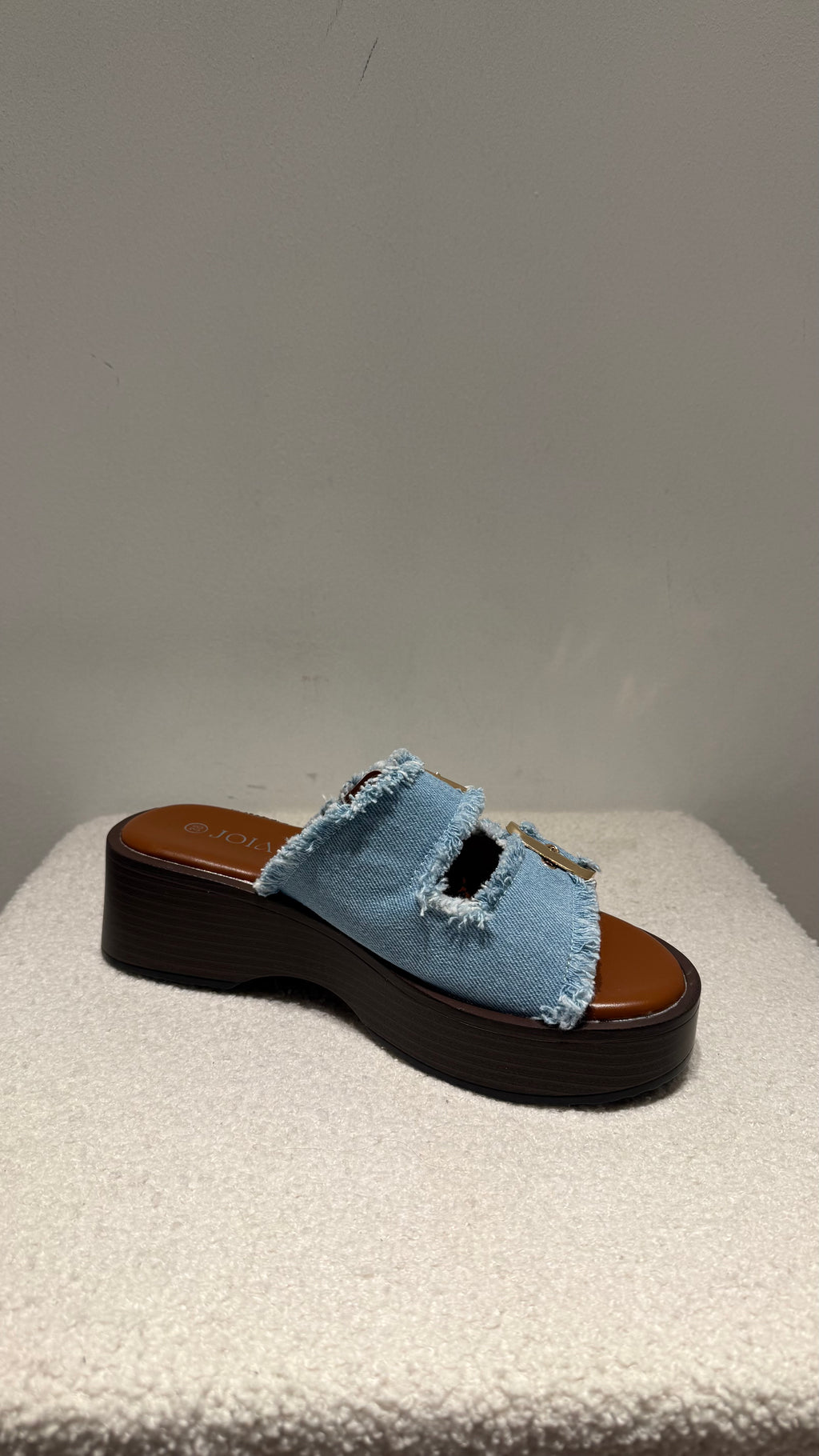 Mules plateforme boucles denim – Kiffeur