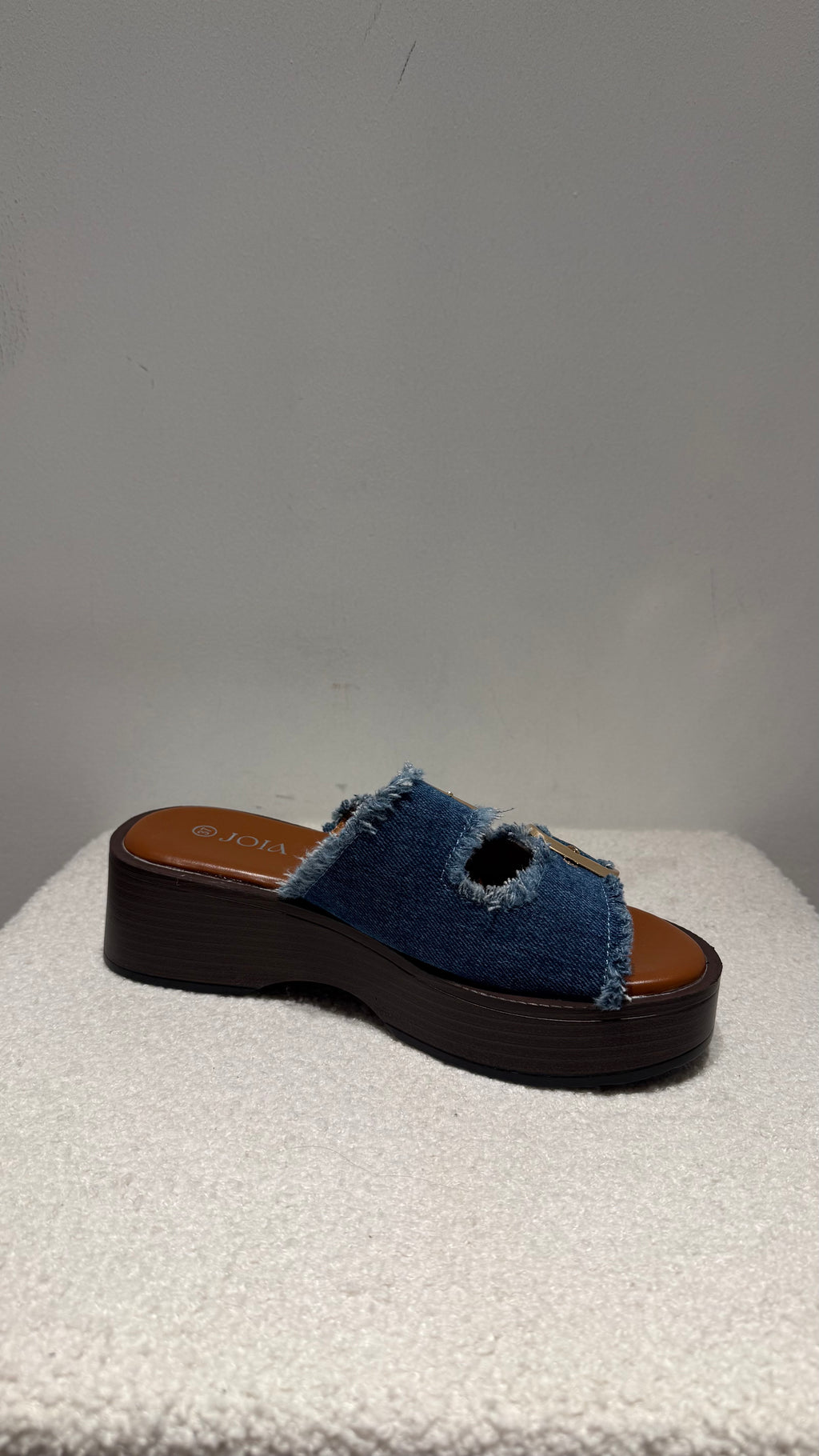 Mules plateforme boucles denim – Kiffeur