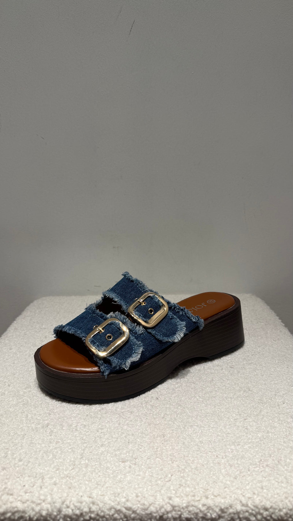 Mules plateforme boucles denim – Kiffeur