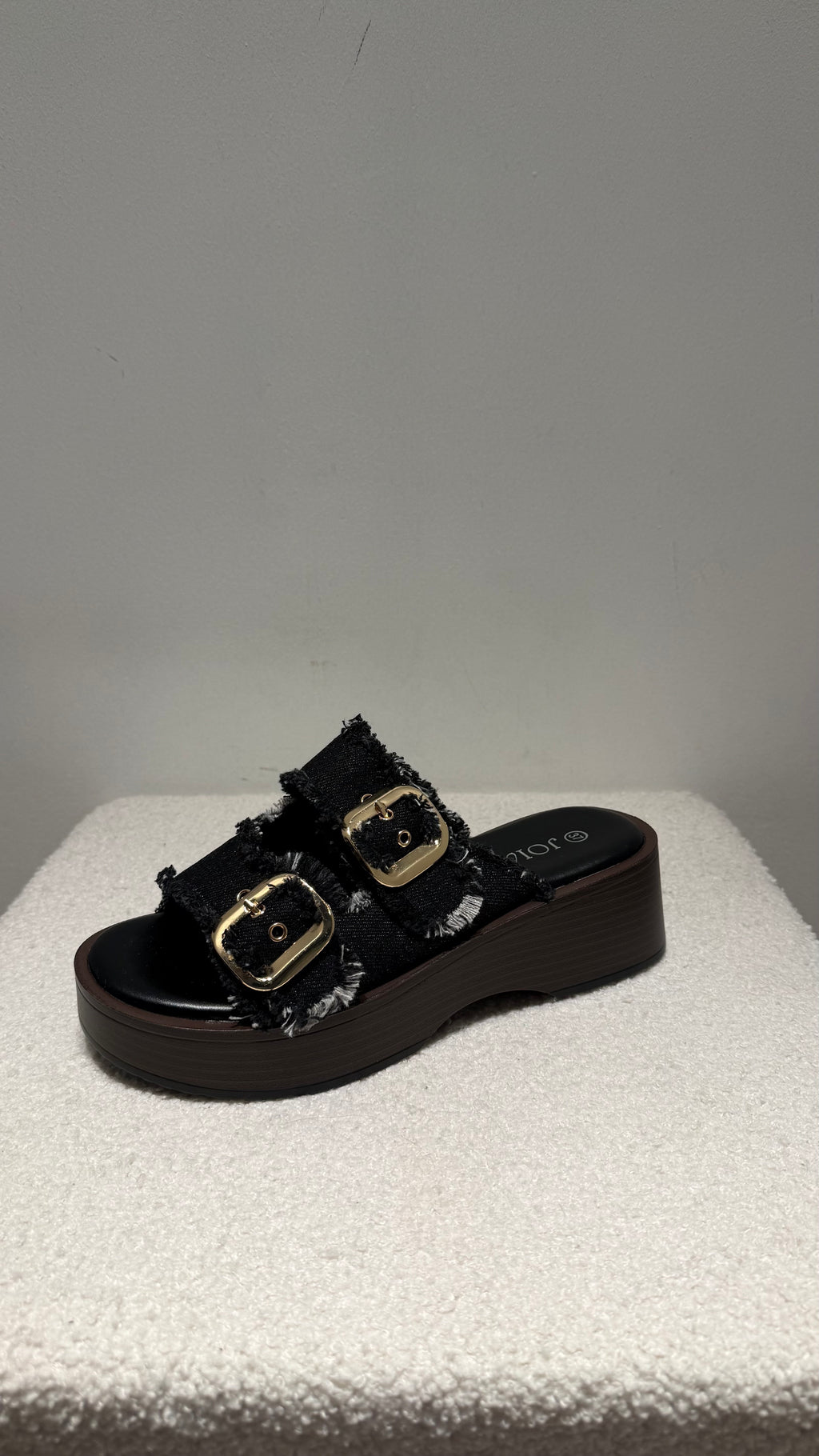 Mules plateforme boucles denim – Kiffeur