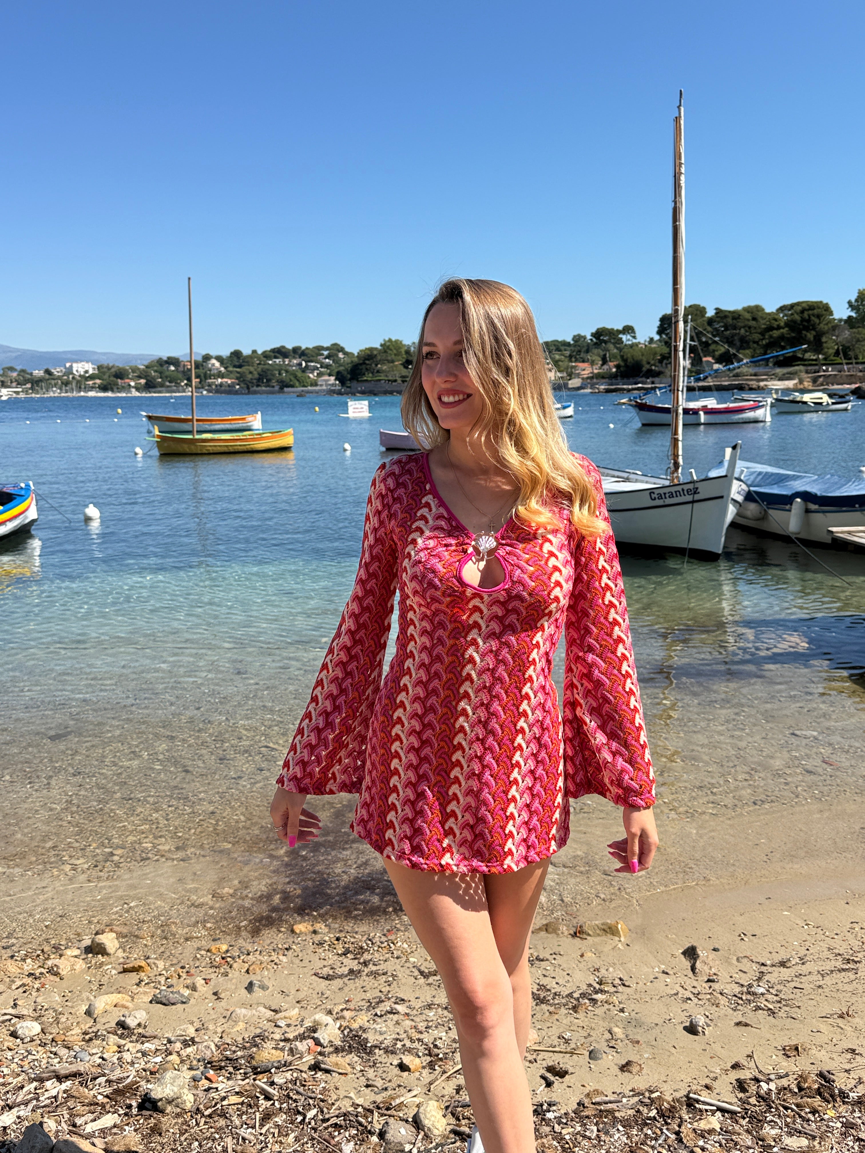 Robe Crochet Bohème chic Multicolore