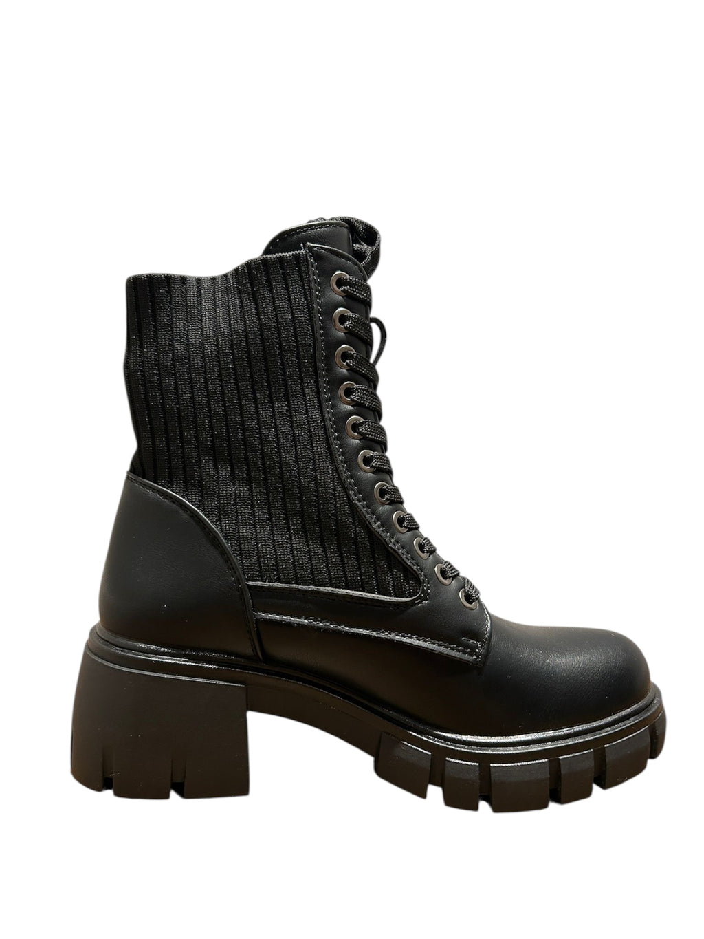 Bottines Cindy noir  – style chaussette & semelle épaisse – KIFFEUR