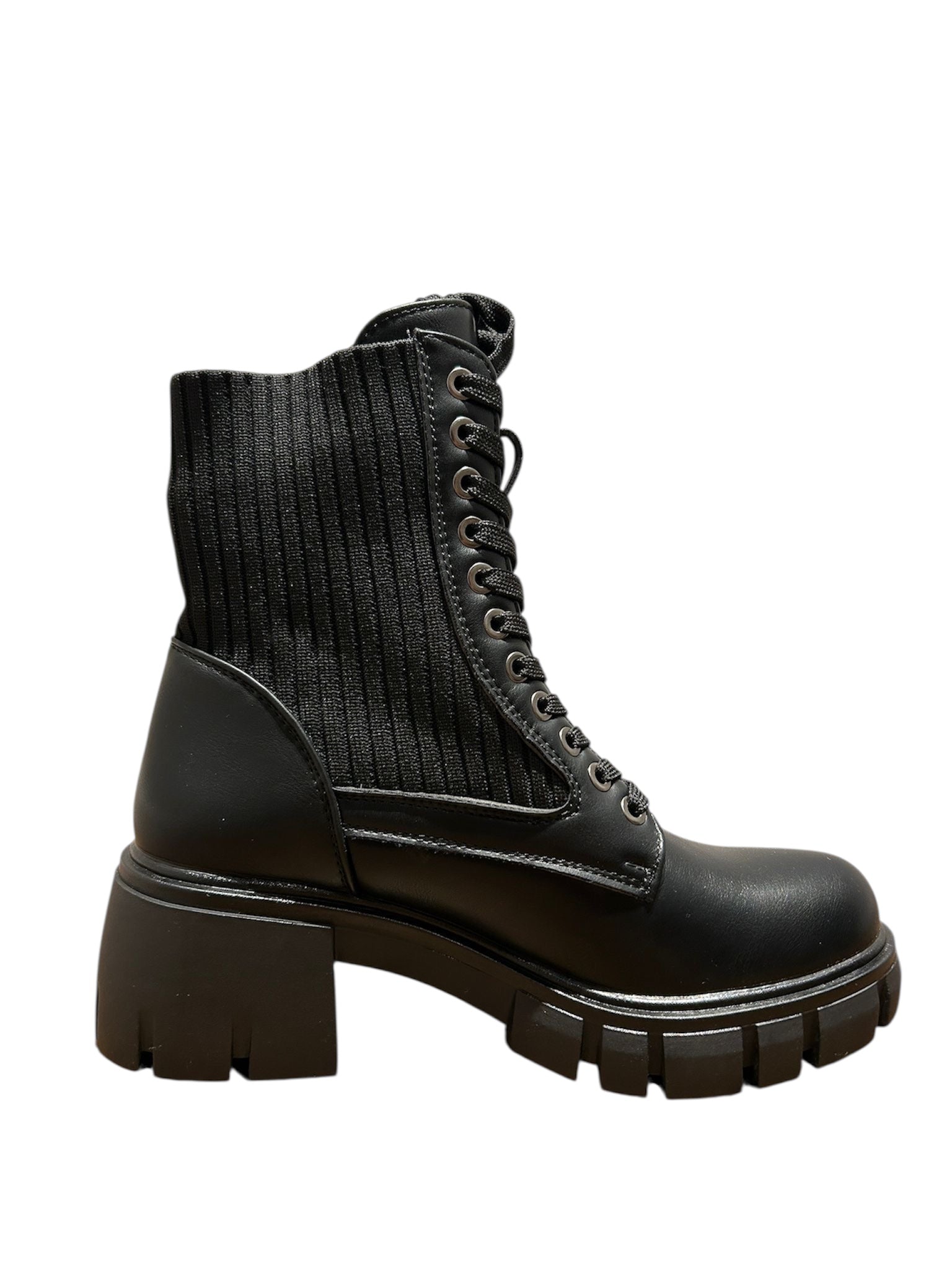 Bottines Cindy noir  – style chaussette & semelle épaisse – KIFFEUR
