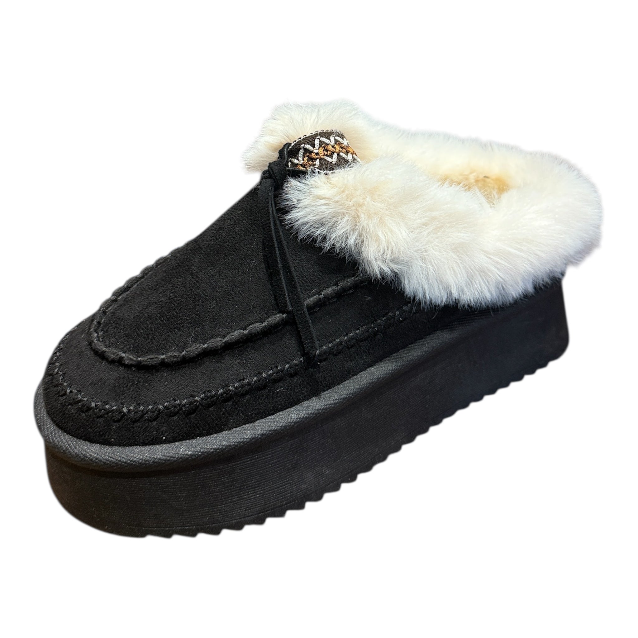 Mules fourrées à plateforme – Confort & style à 30€ 💥