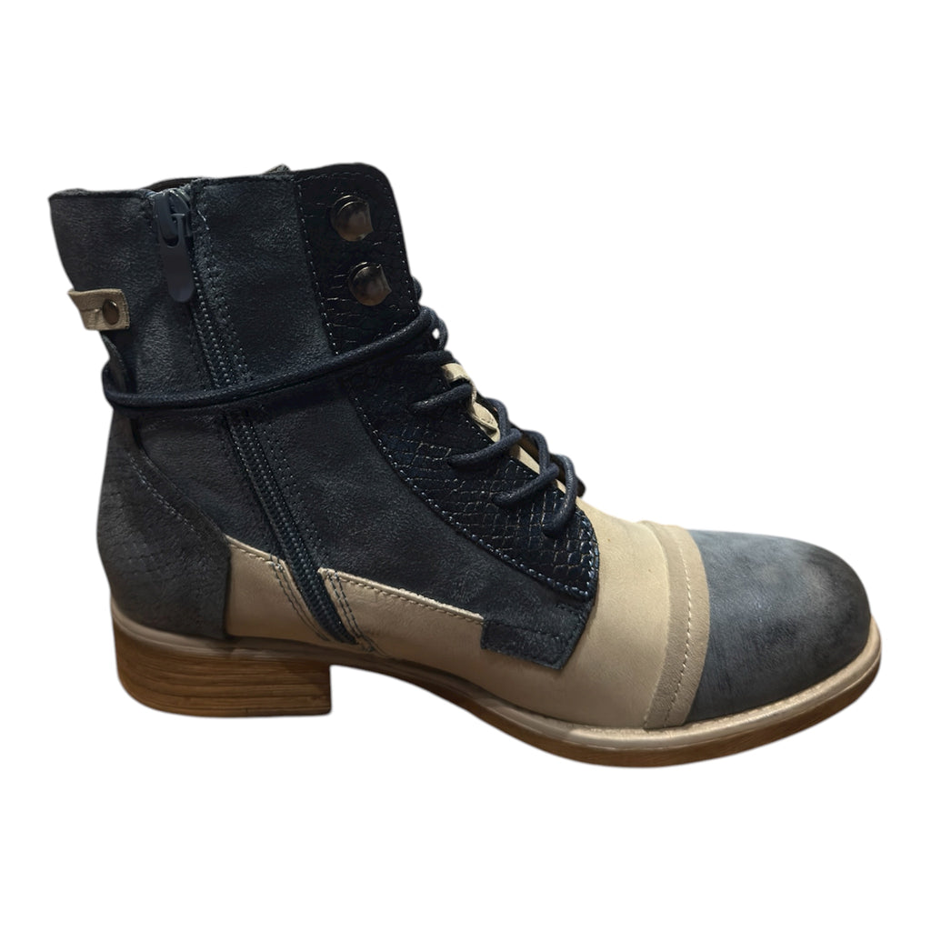 Boots à lacets femme Naomi – Multimatières avec zip (Marron ou Argenté)